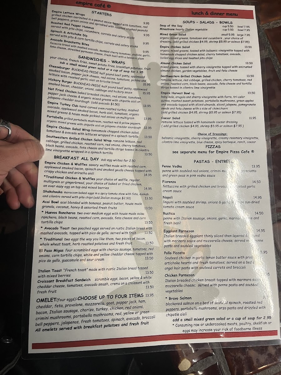 Empire Café Menu - Image 2