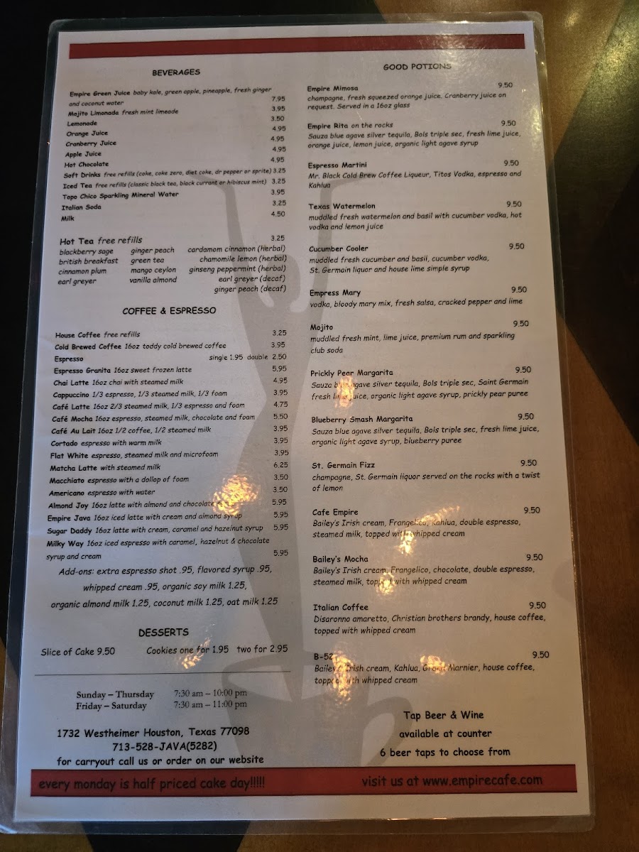 Empire Café Menu - Image 4